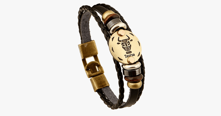 BowLift | Zodiac Bracelet - Gallstone Leather Bracelet - Available for all zodiac signs