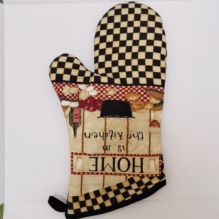 Insulated Double Oven Mitt Pair With Quilted Heat-Resistant Lining And Hanging Loop