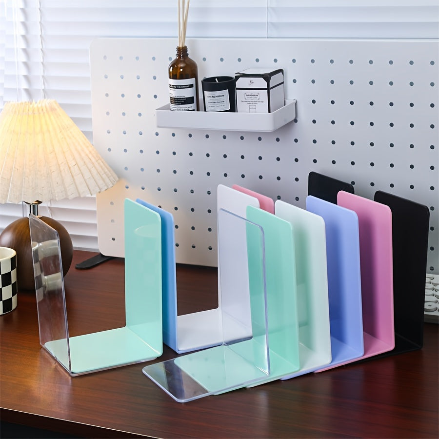 ClearStand - Elegant Transparent Bookends Set of 2 Bowlift