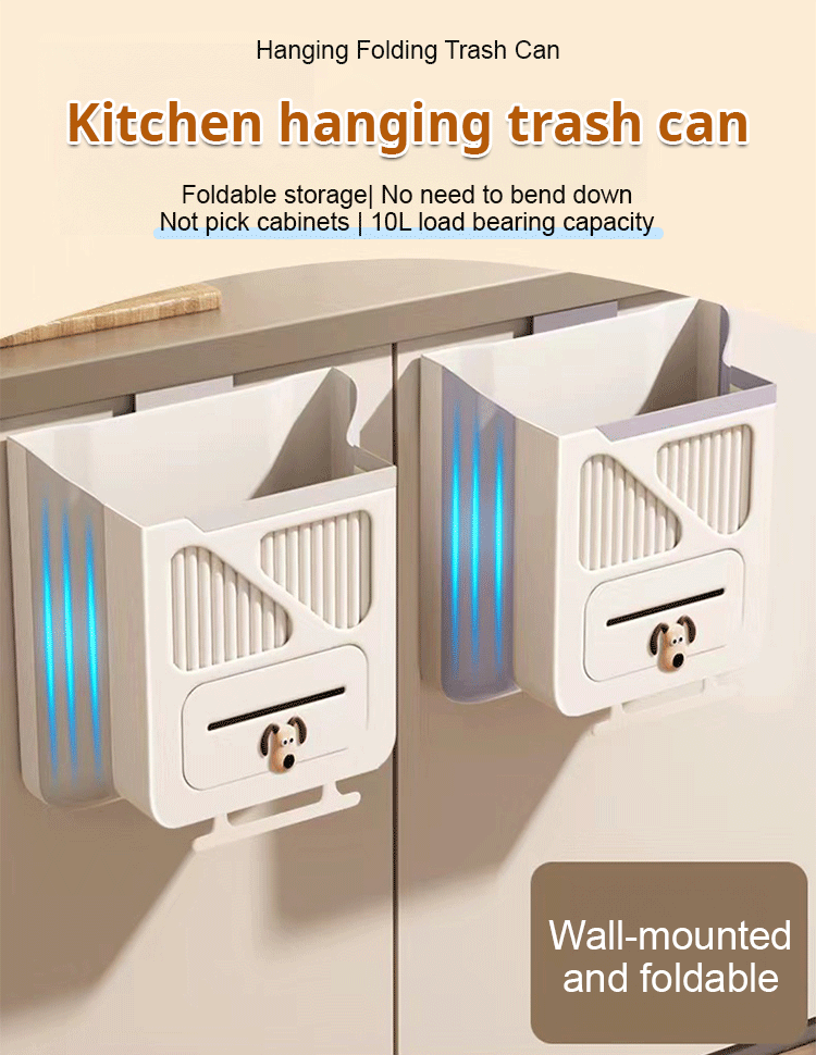 Folding Hanging Kitchen Waste Trash Can