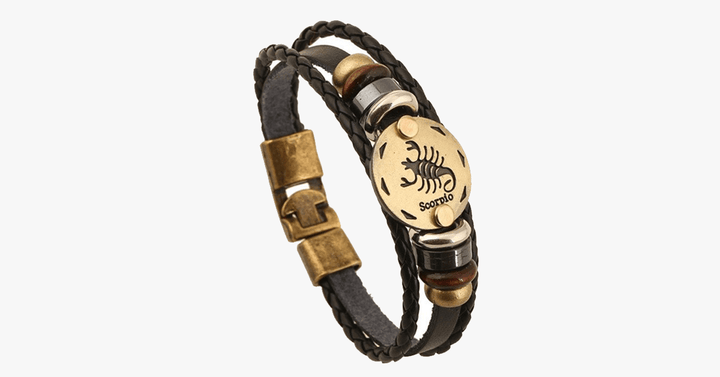 BowLift | Zodiac Bracelet - Gallstone Leather Bracelet - Available for all zodiac signs