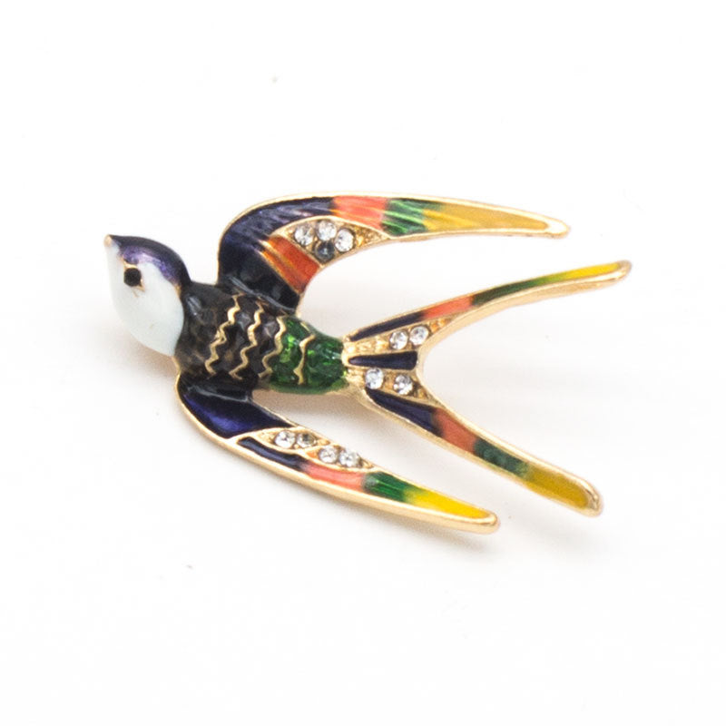 Enamel Bird Brooch Bowlift