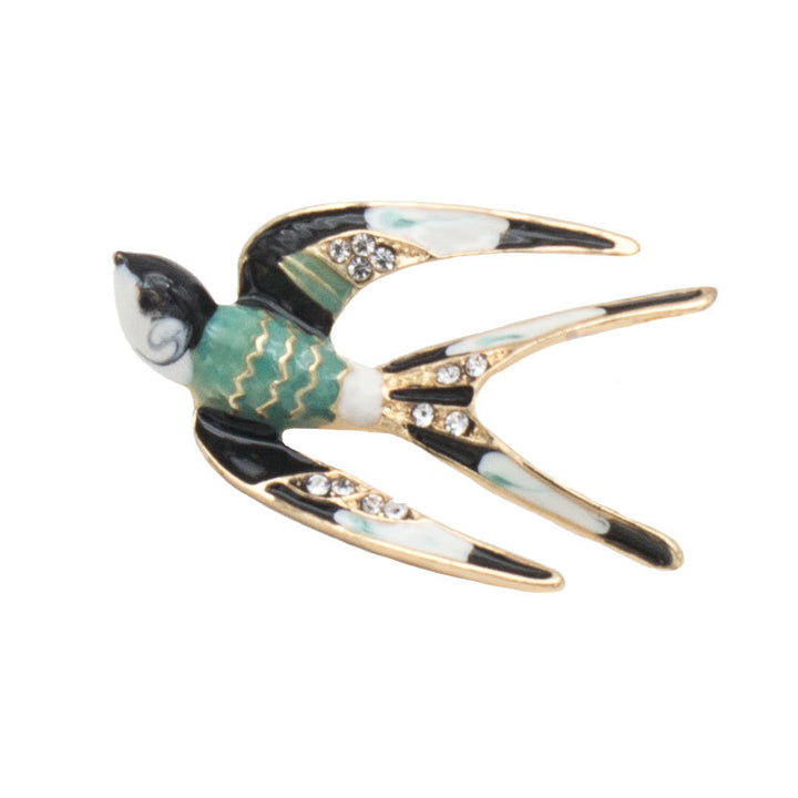 Enamel Bird Brooch Bowlift