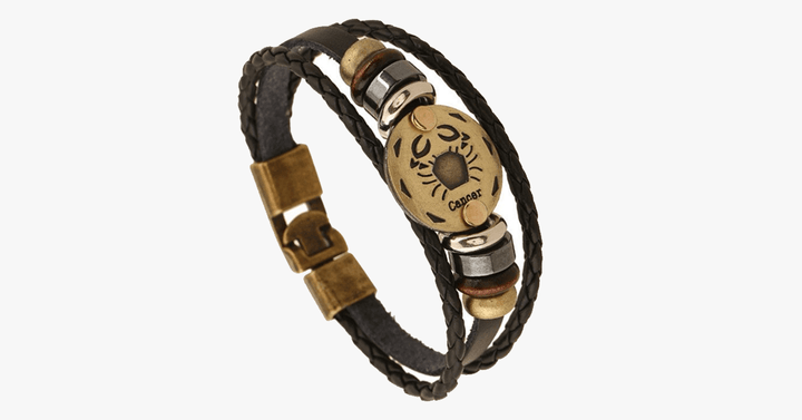 BowLift | Zodiac Bracelet - Gallstone Leather Bracelet - Available for all zodiac signs