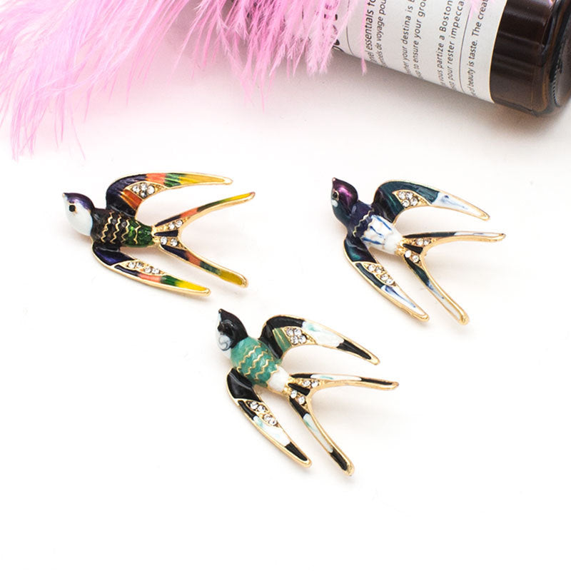 Enamel Bird Brooch Bowlift
