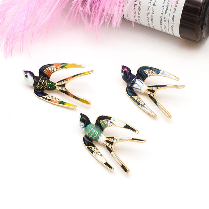 Enamel Bird Brooch Bowlift