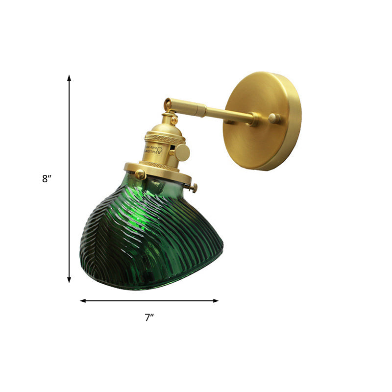 BowLift | Rotatable Wall Light for Adults Bedroom Metal Single Light Green and Brass Wall Lamp