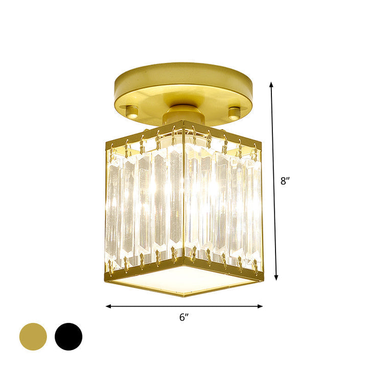 CrystalLuxe – Black-Golden Crystal Ceiling Lamp Bowlift