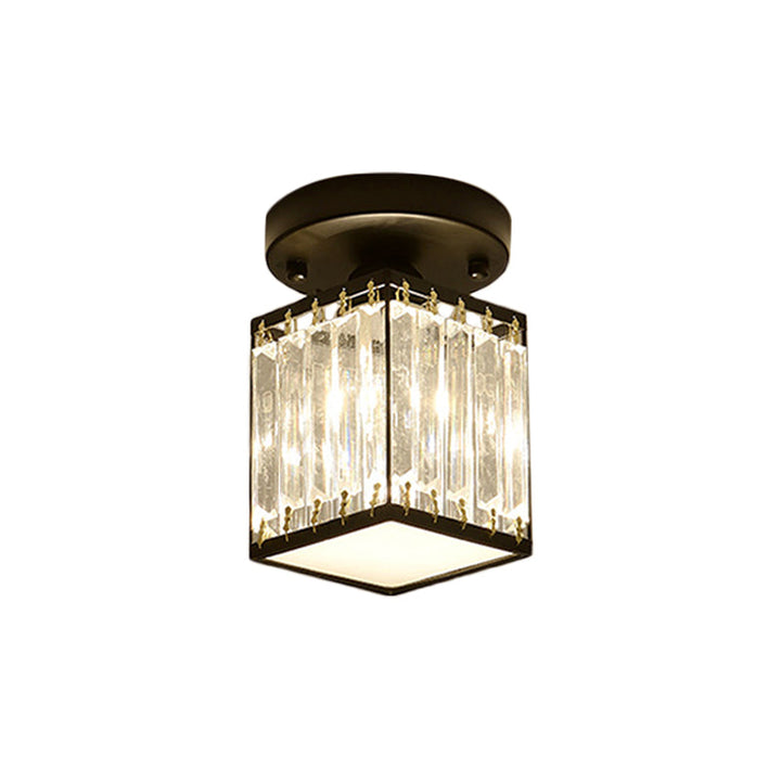 CrystalLuxe – Black-Golden Crystal Ceiling Lamp Bowlift