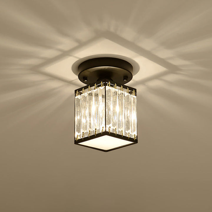 CrystalLuxe – Black-Golden Crystal Ceiling Lamp Bowlift
