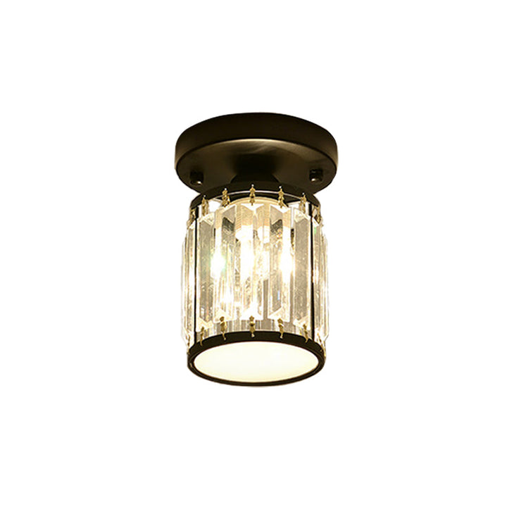 CrystalLuxe – Black-Golden Crystal Ceiling Lamp Bowlift