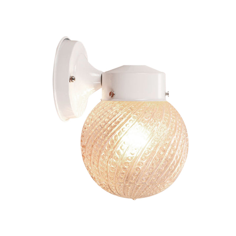 BowLift | 1 Light Passage Wall Lighting with Globe Checkered Glass Shade Modern Black/White Wall Lamp Fixture