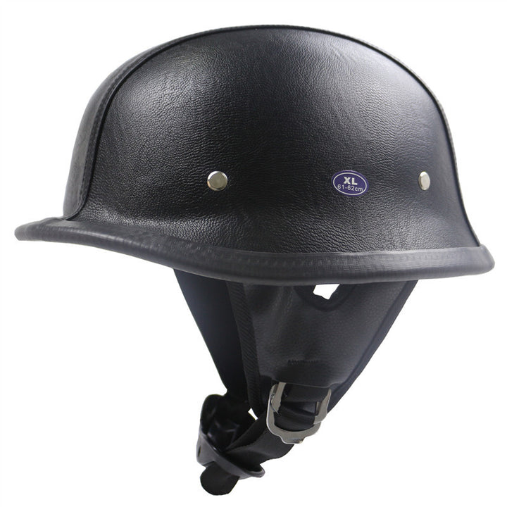 Classic Leather Motorcycle Helmet Bowlift