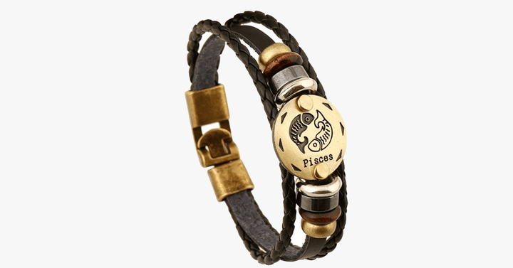 BowLift | Zodiac Bracelet - Gallstone Leather Bracelet - Available for all zodiac signs