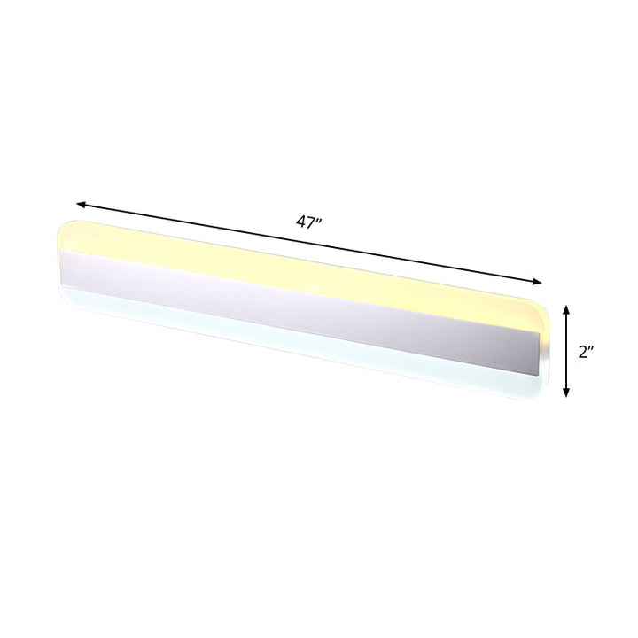BowLift | 31.5"/39"/47" Width linear makeup mirror light modern acrylic LED bathroom light above the mirror with reflector