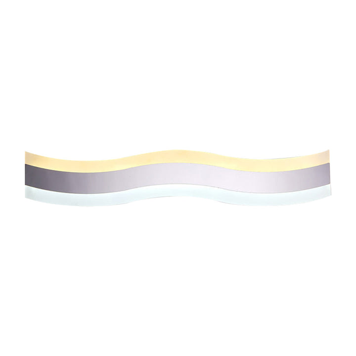 BowLift | Wavy LED Bathroom Light Acrylic Single Light Minimalism Anti-Fog Makeup Mirror Light in Warm/White, 16"/19.5" Wide