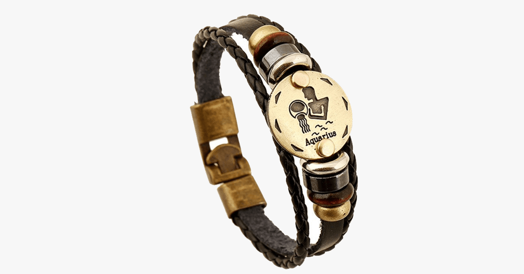 BowLift | Zodiac Bracelet - Gallstone Leather Bracelet - Available for all zodiac signs