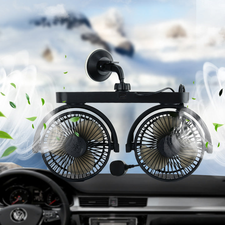 Dual-Head Suction Cup Car Cooling Fan Bowlift