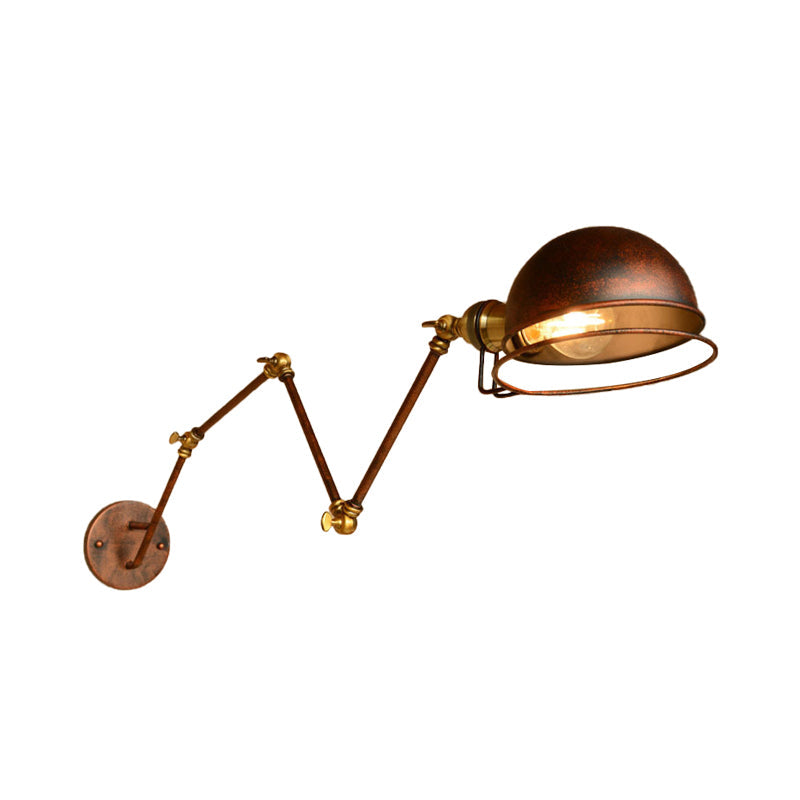 BowLift | Vintage Industrial Bowl Wall Lamp 1 Light Iron Wall Lamp with Rotatable Arm in Black/Metal