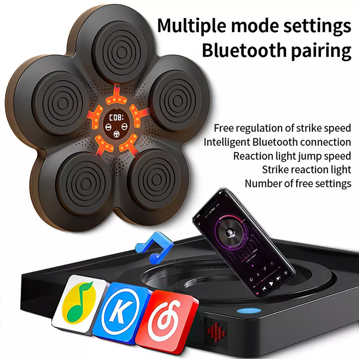 BowLift | RhythmBox Wall Trainer – Smart Bluetooth Boxing Machine with Music & LED Reaction