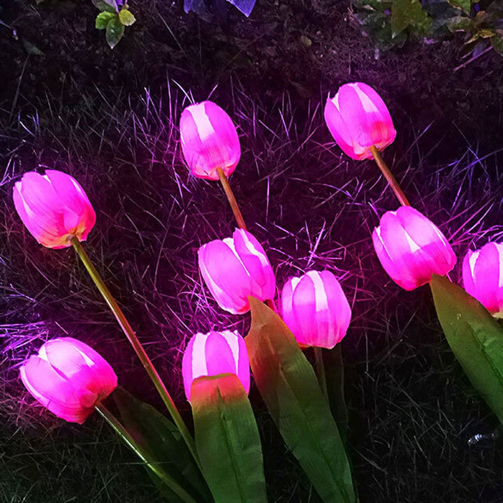 BowLift | Solar Tulip Lawn Light Outdoor Garden LED Tulip Flower Light Ground Stake Landscape Light