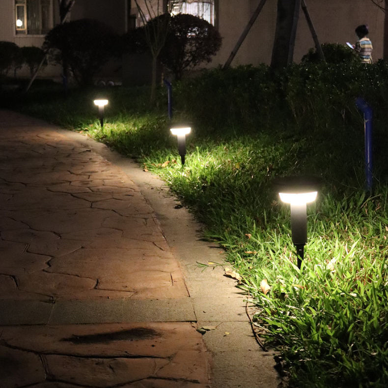 Modern Simplicity Waterproof Solar Round Aluminum Acrylic Outdoor Lights For Garden | Bowlift