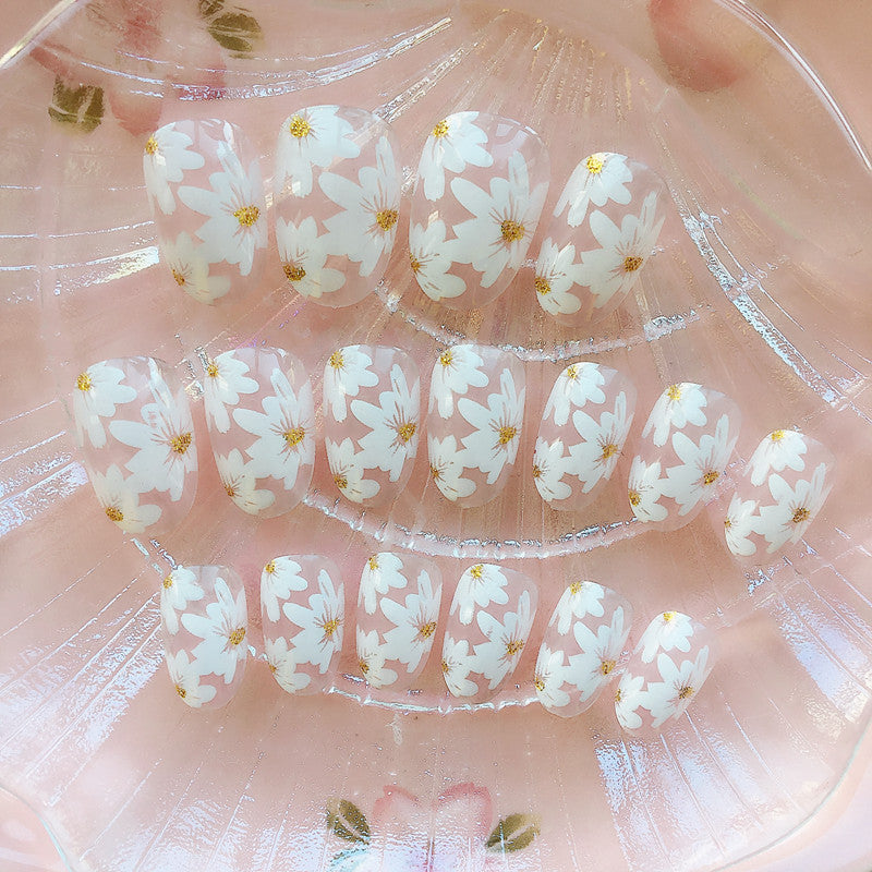 Floral Artistic Press-On Nail Tips