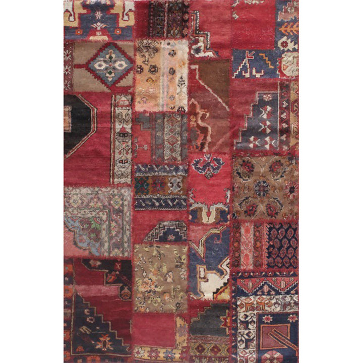 BowLift | Red Bedroom Carpet Moroccan Rectangular Floral Stripe Printed Carpet Polyester Non-Slip Carpet