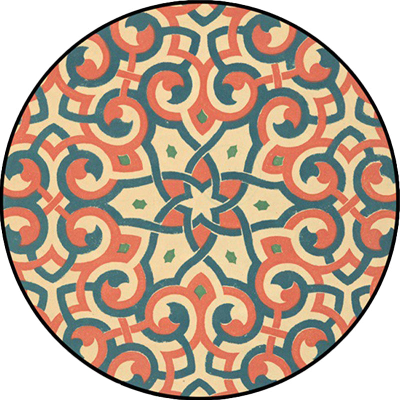 BowLift | Orange Americana Rug Polyester Southwestern Rug Non-slip Backing Rug for Bedroom