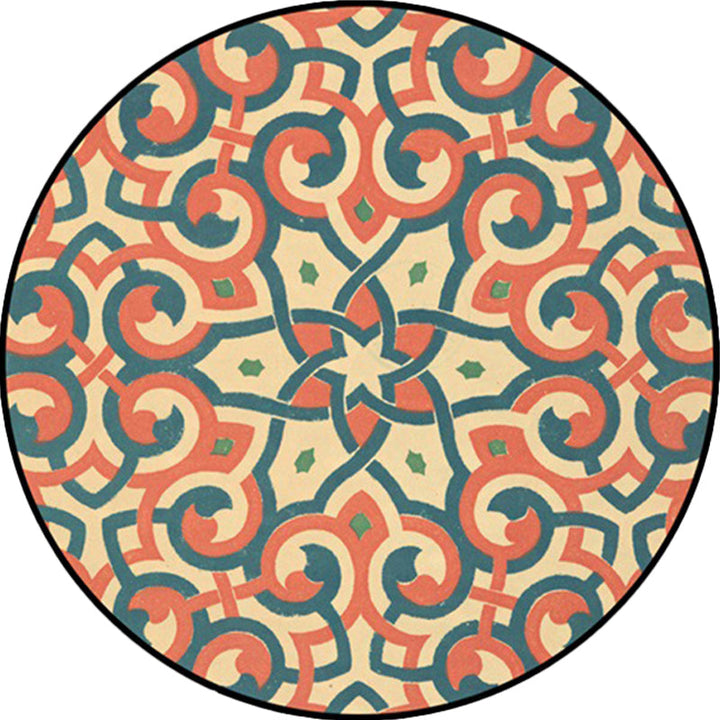 BowLift | Orange Americana Rug Polyester Southwestern Rug Non-slip Backing Rug for Bedroom
