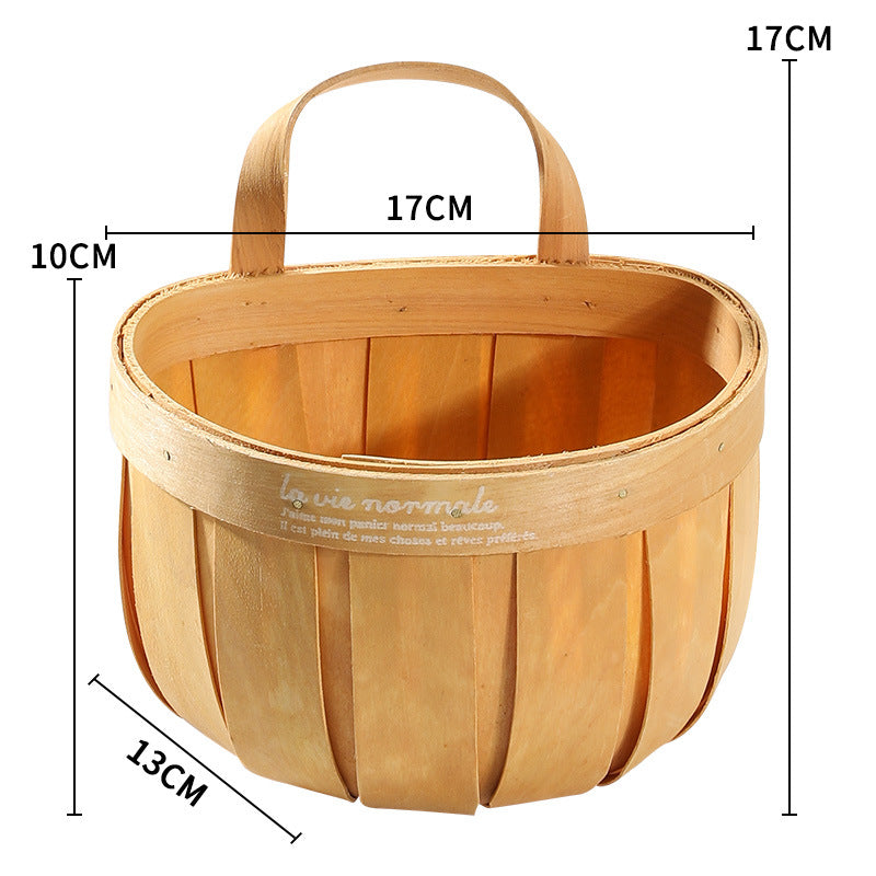 Rustic Wooden Storage Basket Bowlift