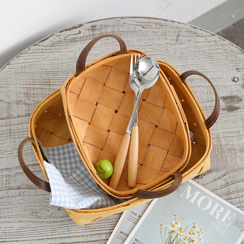 Unisex Multifunctional Storage Box made of Woven Natural Material Bowlift