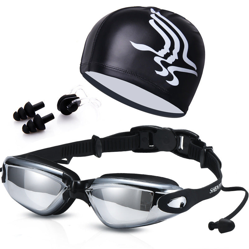 Swimming set with comfortable swimming goggles and trendy swimming cap Bowlift