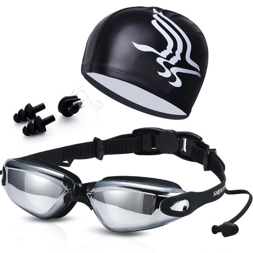 Swimming set with comfortable swimming goggles and trendy swimming cap Bowlift