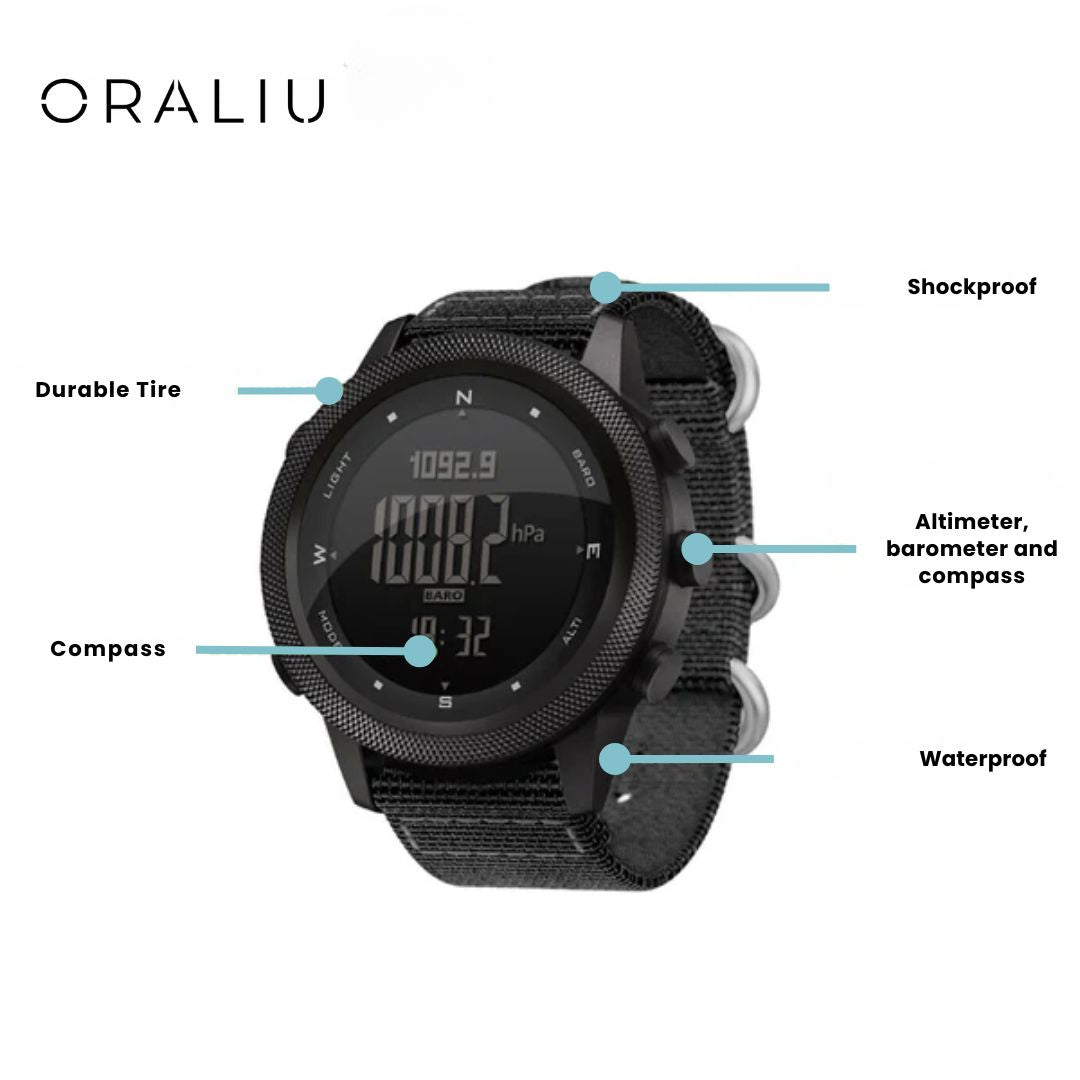 BowLift | Outdoor Sports Watch – Waterproof 50M, Barometer, Altimeter & Compass