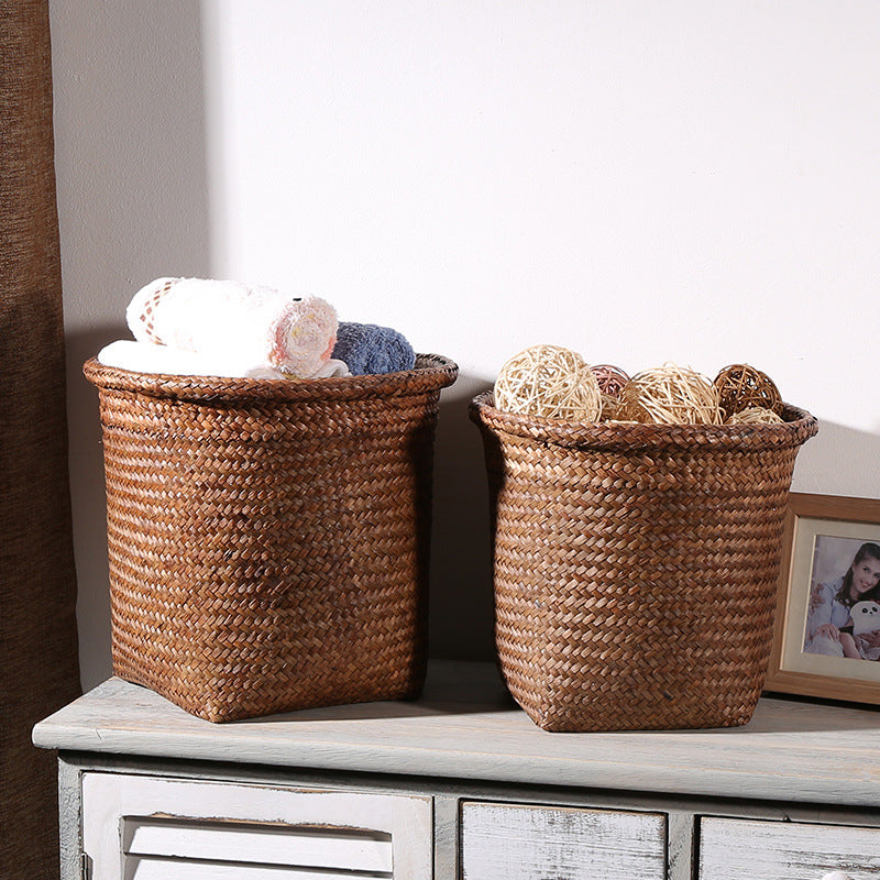 Handwoven Storage Basket with Natural Woven Design