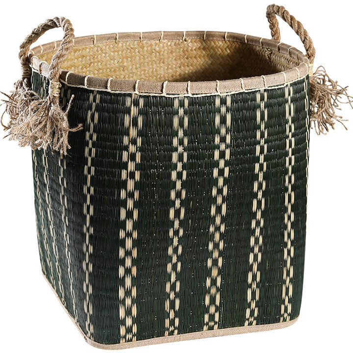 Handwoven Storage Basket with Decorative Handles Bowlift