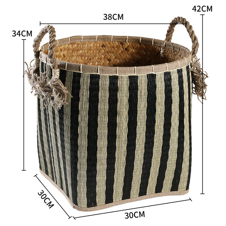 Handwoven Storage Basket with Decorative Handles Bowlift