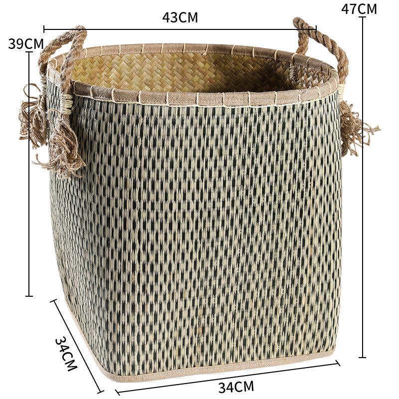 Handwoven Storage Basket with Decorative Handles Bowlift