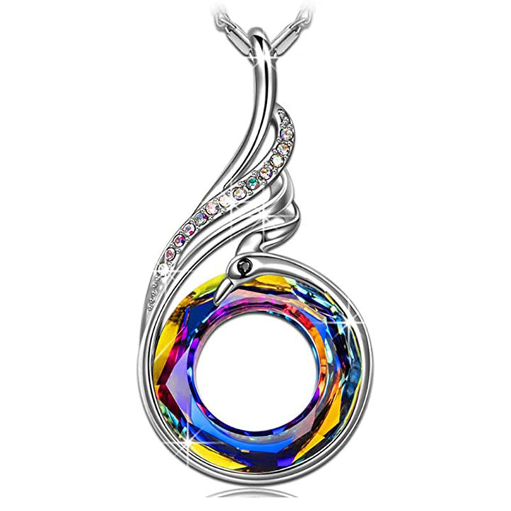 Spiral Swirl Crystal Pendant Necklace Bowlift