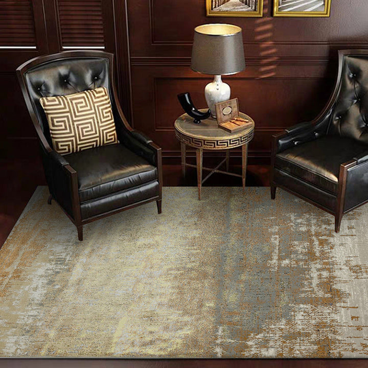 Yellow casual rug polyester abstract rug washable non-slip backing rug for living room | Bowlift