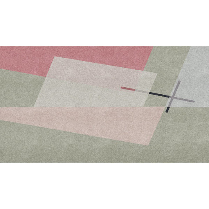 Modern living room rug Multicolor color block print rug Polyester washable non-slip backing rug | Bowlift