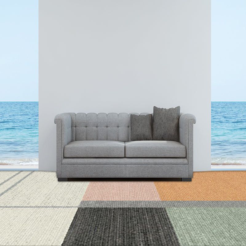 Modern living room rug Multicolor color block print rug Polyester washable non-slip backing rug | Bowlift