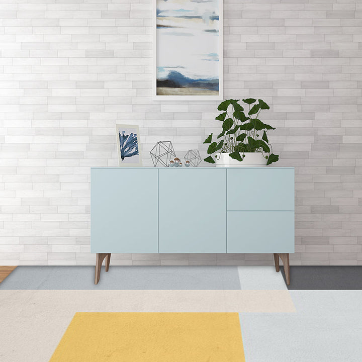 Modern living room rug Multicolor color block print rug Polyester washable non-slip backing rug | Bowlift