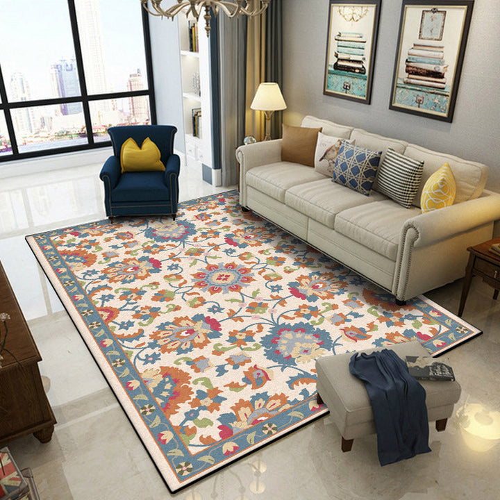 BowLift | Persian Moroccan rug in ivory and gray flower petal motif pattern rug polyester washable rug for home decor