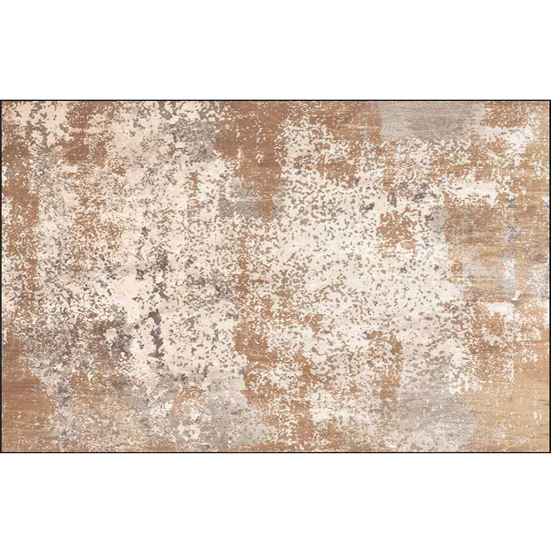 Unique Abstract Rug Brown Industrial Design Rug Polyester Washable Non-Slip Backing Rug for the Living Room | Bowlift