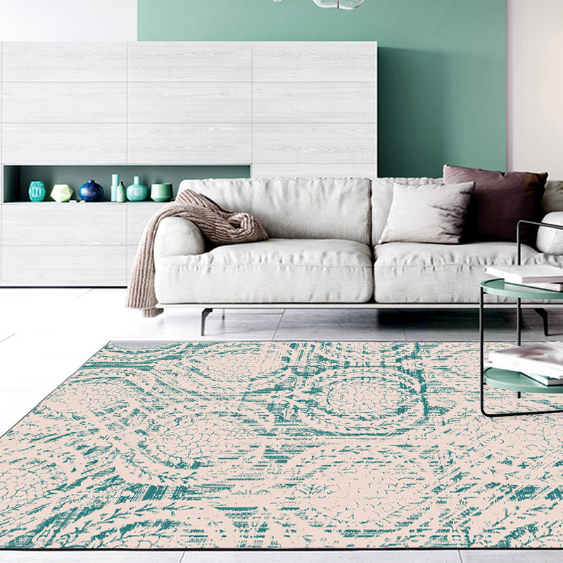 Modern living room carpet in green abstract lantern pattern Carpet Polyester Washable Non-slip Carpet | Bowlift