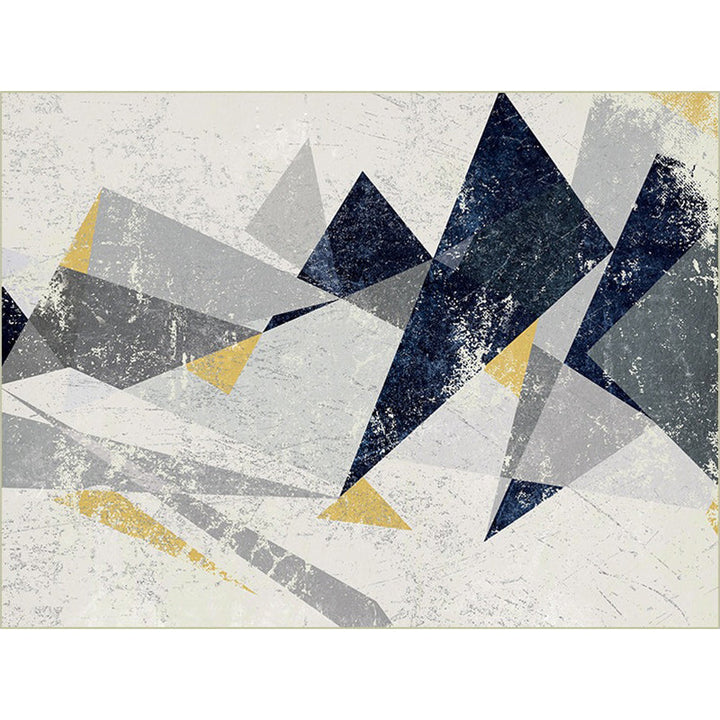 Contemporary geometric printed rug Gray Multicolored Polyester rug Machine washable Non-slip rug for the bedroom | Bowlift