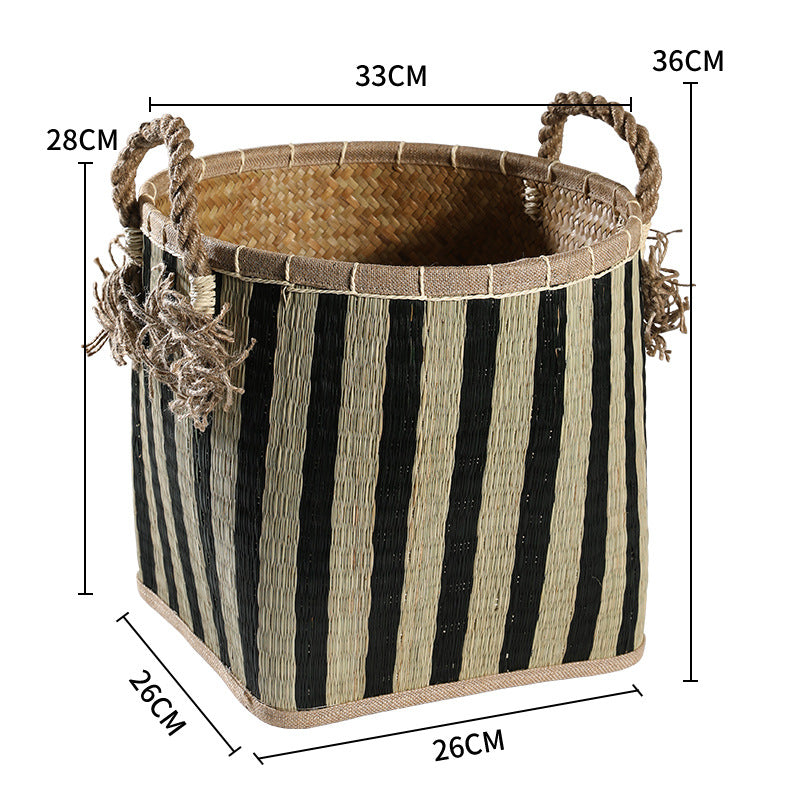Handwoven Storage Basket with Decorative Handles Bowlift