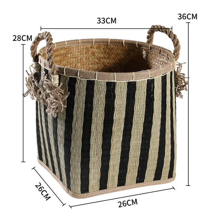 Handwoven Storage Basket with Decorative Handles Bowlift